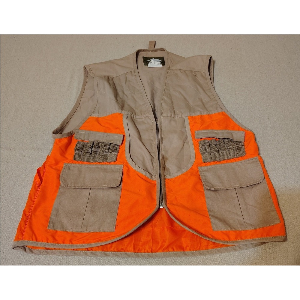 Northwest Territory‎ Mens Hunting Vest Blaze Orange Khaki Shell Loops Medium